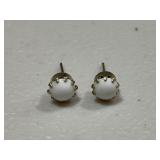 Vintage Beautiful White Solitaire Earrings