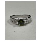 Peridot Solitaire Estate Ring