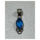 Marquis Large Blue Crystal Pendant