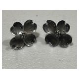Sterling Silver Large Flower Earrings