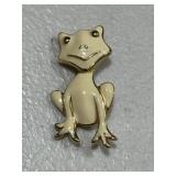 Vintage Enamel Frog Brooch