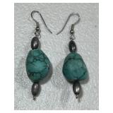 Vintage Large Turquoise Earrings