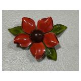 Large Enamel Flower Brooch