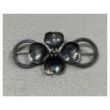 Sterling Silver Flower Brooch