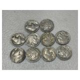 10 Buffalo Nickels