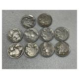 10 Buffalo Nickels