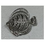 Large Signed Vintage Fish Brooch