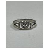 Sterling Silver 3 Heart Ring