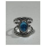 Estate Blue Stone Cigar Band Ring