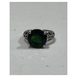 Large Green Quartz Solitaire Ring