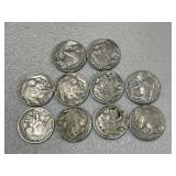 10 Buffalo Nickels