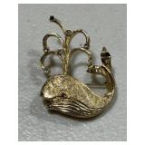 Retro Whale Brooch