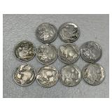 10 Buffalo Nickels