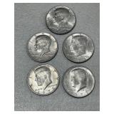 5 Kennedy Half Dollars