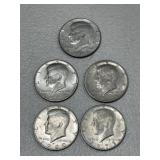 5 Kennedy Half Dollars