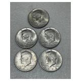 5 Kennedy Half Dollars