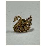 Swarovski Crystal Swan Brooch