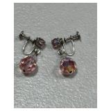 Vintage Pink Austrian Crystal Earrings