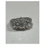 Sterling Silver White Sapphire Dinner Ring