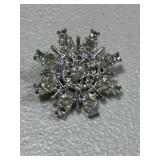 Vintage Rhinestone Snowflake Brooch