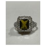 Sterling Silver Antique Estate Peridot Ring