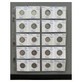 Twenty 1942 Mercury Silver Dimes