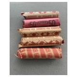 5 Rolls of Wheat Pennies
