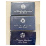 3 Uncirculated Eisenhower Silver Dollars