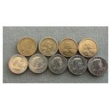 9 US $1 Coins