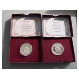 2 Commemorative Silver Half Dollars