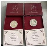 2 Commemorative Silver Half Dollars