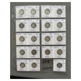 Nineteen 1941 Mercury Silver Dimes