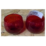 Vintage Ruby Red Rolly Polly Glasses