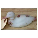 Fenton Silver Crest Berries & Flower Duck