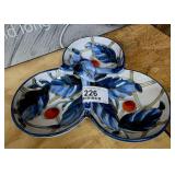 Vintage Italian Ceramic Majolica Divided Dish