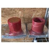 Large Candles with Metal Bases