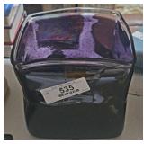 Large Amethyst Art Glass Vase