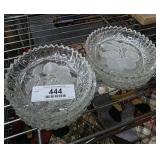 6 Crystal Glass Nappy Bowls