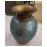 Enamel / Brass Vase