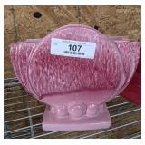 Vintage Pink Art Deco Fan Vase