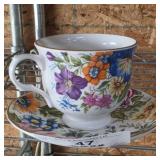 Hand Painted Cup & Saucer Set
