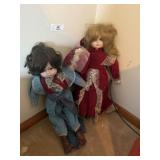 2 Bisque Head Dolls