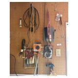Tools & Miscellaneous Contents on Brown Peg Boards