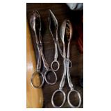 3 Ornate Salad Tongs