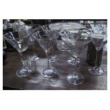 7 Libbey Crystal Martini Glasses