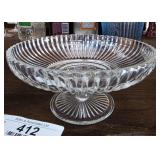 Vintage Ribbed Pedestal Nut Dish