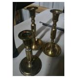 3 Solid Brass Candleholders