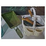 Metal Planter & Garden Tools