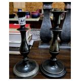 Vintage Pewter Large Candlesticks