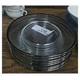 8 Vintage Pyrex Silver Rimmed Plates